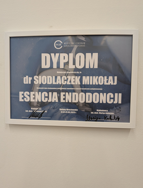 Certyfikat z zakresu stomatologii estetycznej